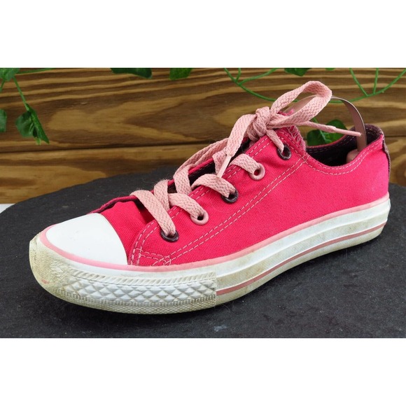 Converse All Star‎ Youth Girls Shoes Size 2 M Pink Low top Fabric - Picture 1 of 8